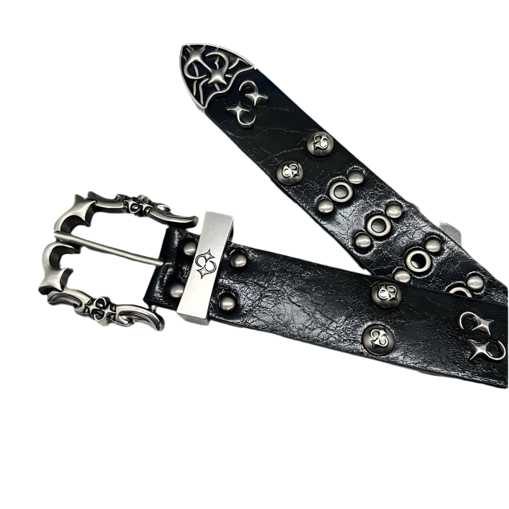 Dual Studded Belt - Black & White