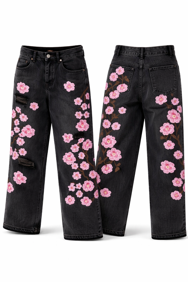 Cherry Blossom Denim Jeans