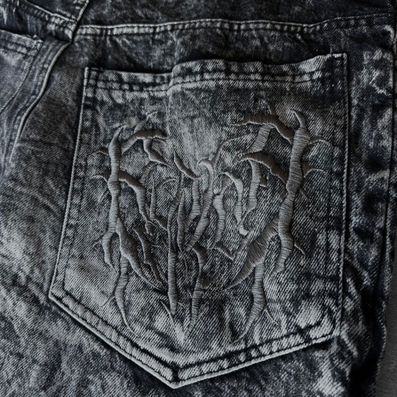 Nocturne Spider Embroidered Denim