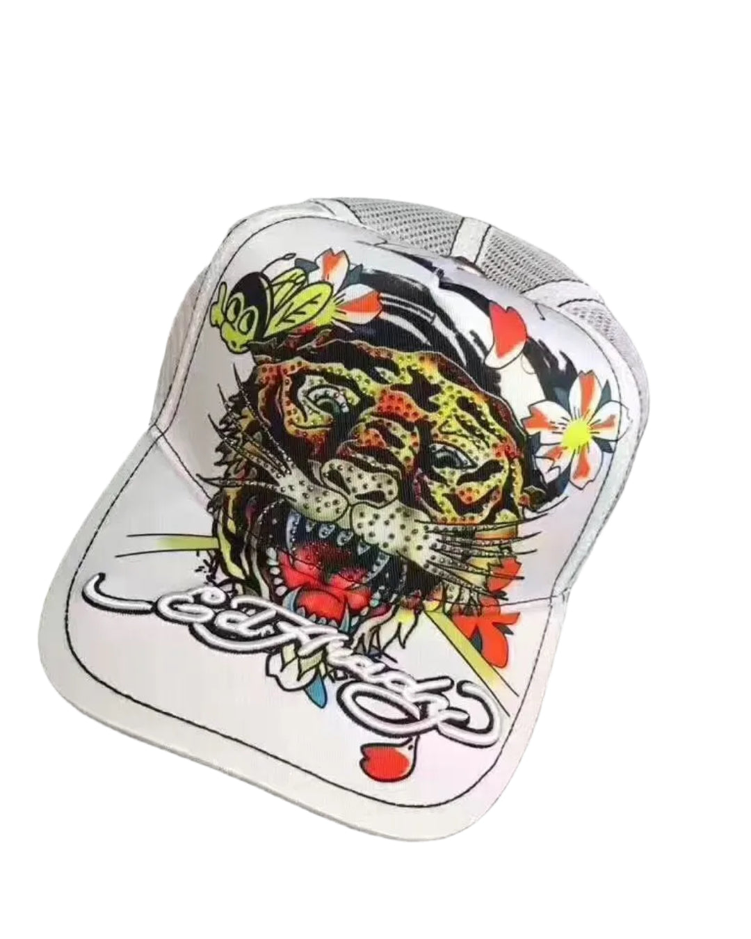 ED HARDY:  Embroidered Tiger Skull Rhinestone Cap