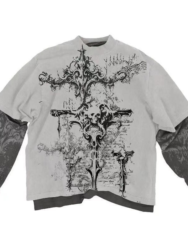 Cyber Cross Y2K Layered Tee