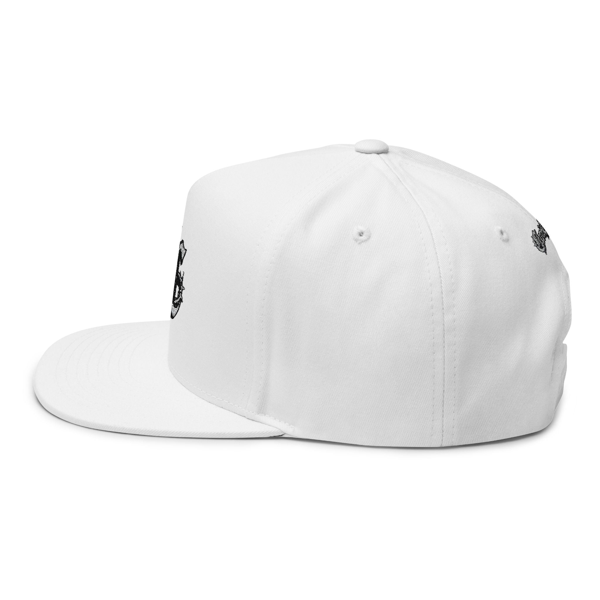 Gorra plana CurioCorner Gothic CC Monogram — Snapback bordada estilo urbano