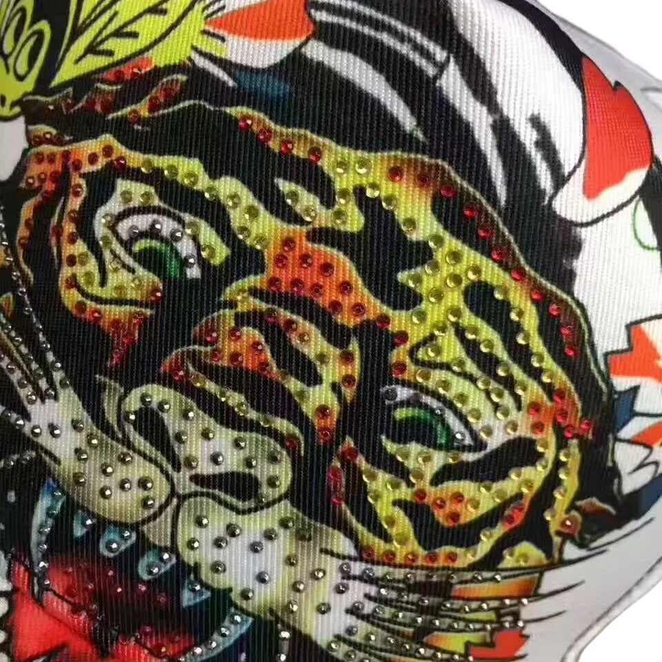 ED HARDY:  Embroidered Tiger Skull Rhinestone Cap