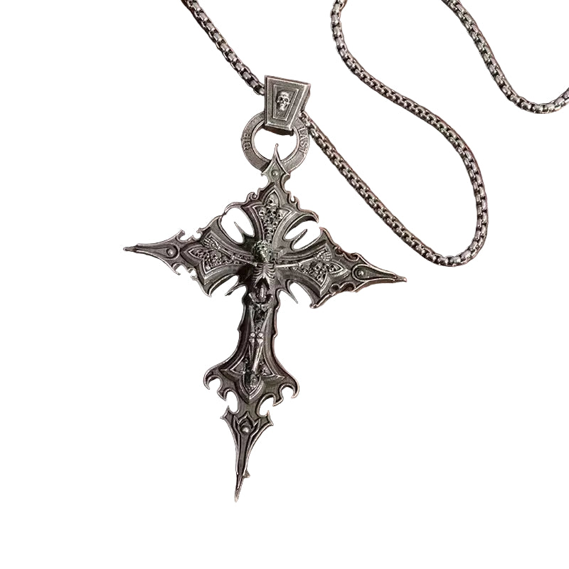Grim Cross Skull Necklace