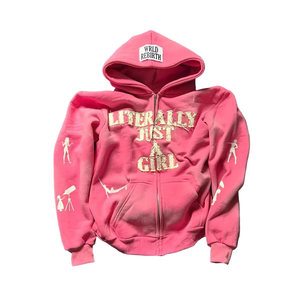 Just A Girl Rebirth Zip Hoodie