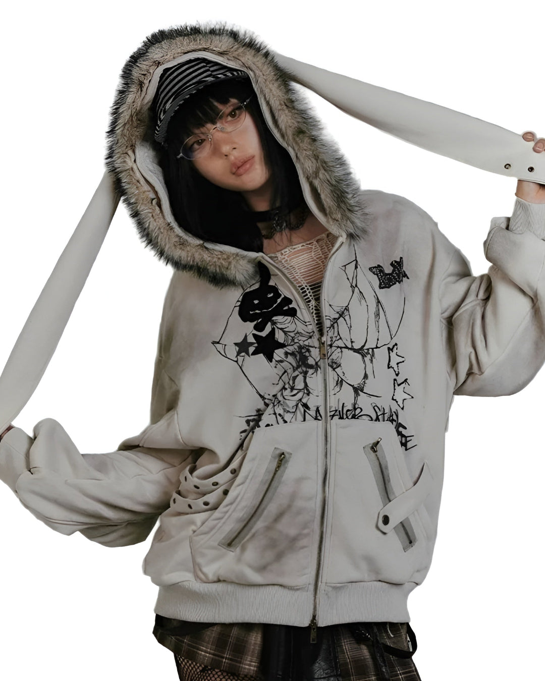 Luxe Retro Rabbit Hoodie