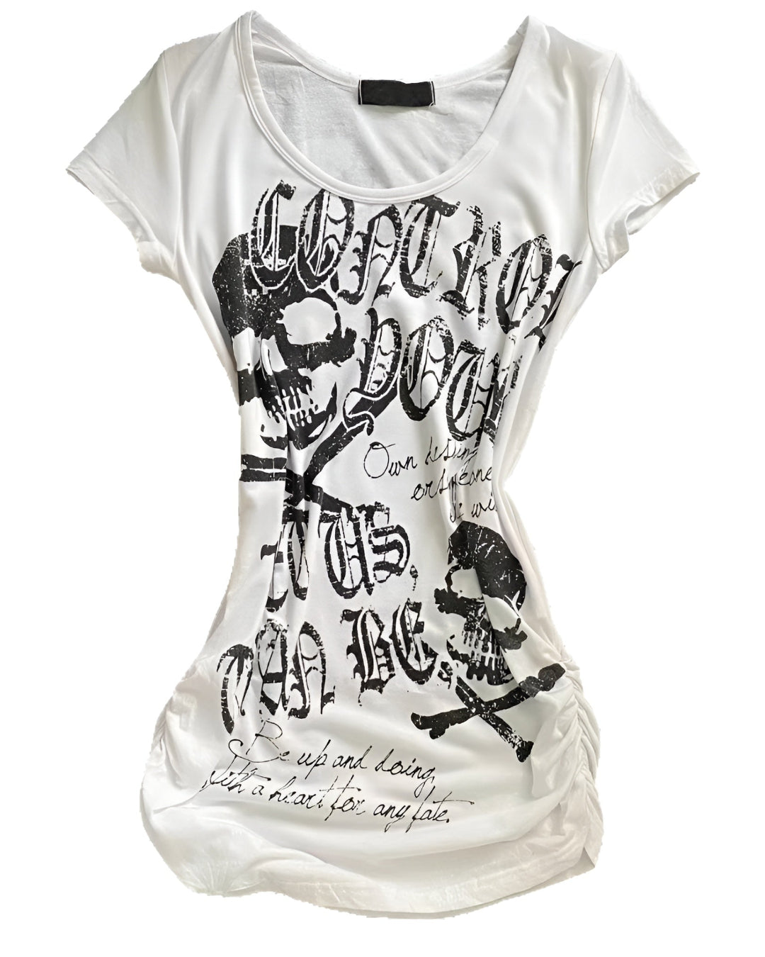 Gothic T-Shirt mit Totenkopf und Knochen