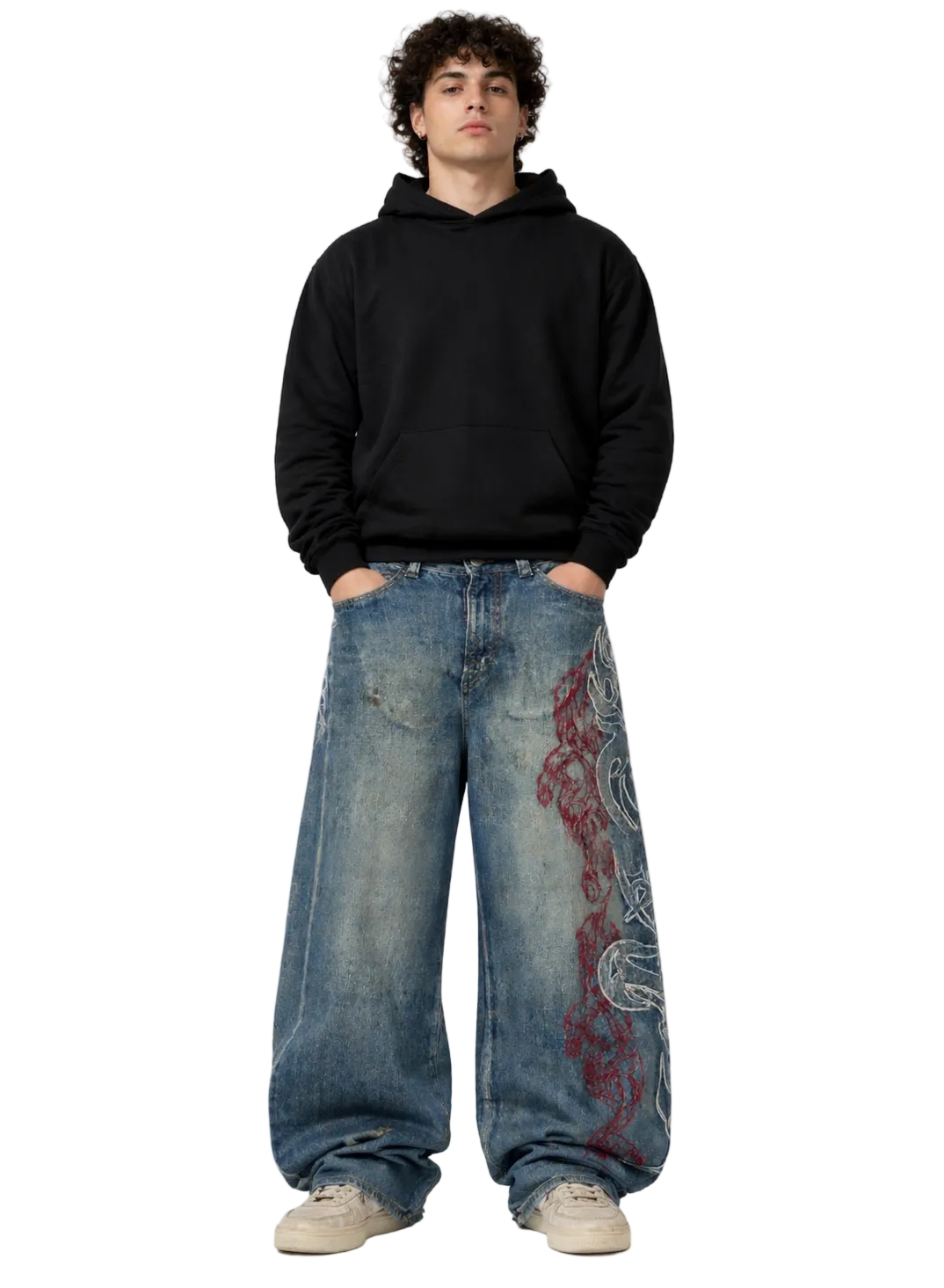 Gravewash Wide-Leg Denim