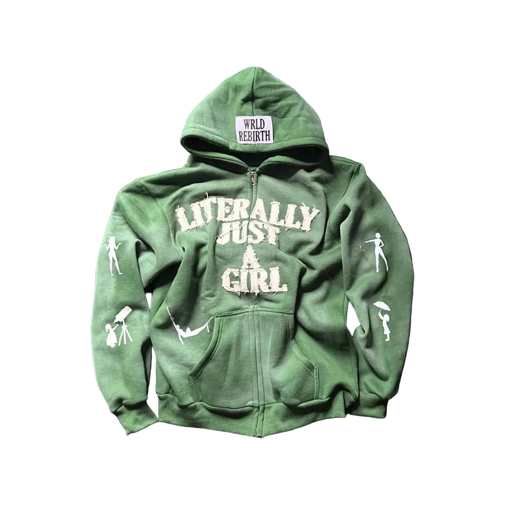 Just A Girl Rebirth Zip Hoodie