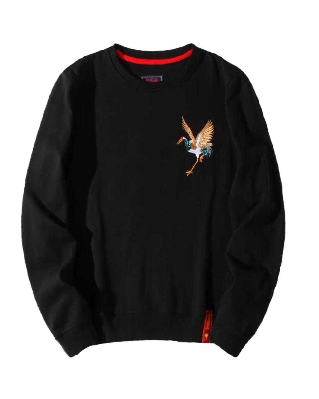 Crane Embroidered Sweater