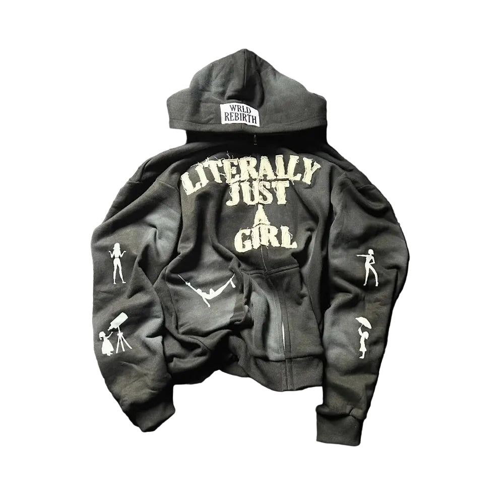 Just A Girl Rebirth Zip Hoodie