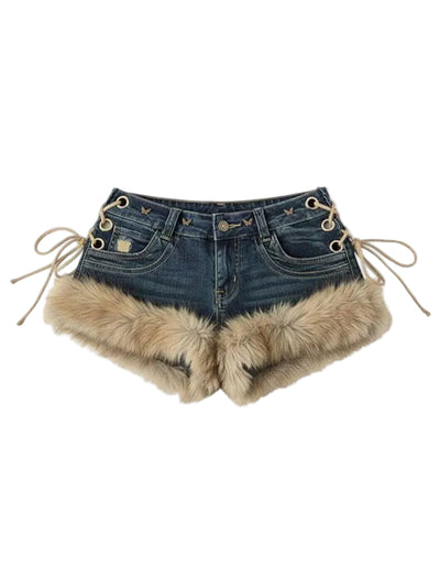 Luxe Retro Rabbit Denim Shorts