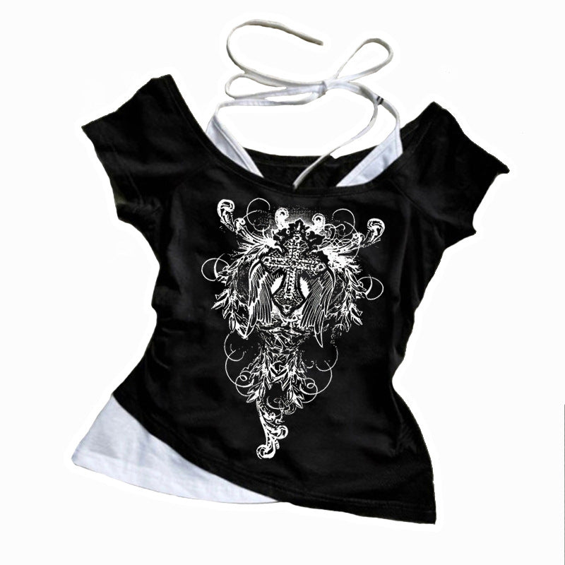 Nocturne Cross Layered Gothic T-Shirt